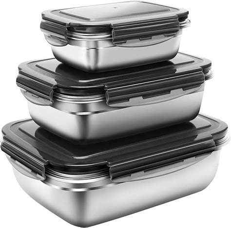 stainless steel box amazon|reusable stainless steel food containers.